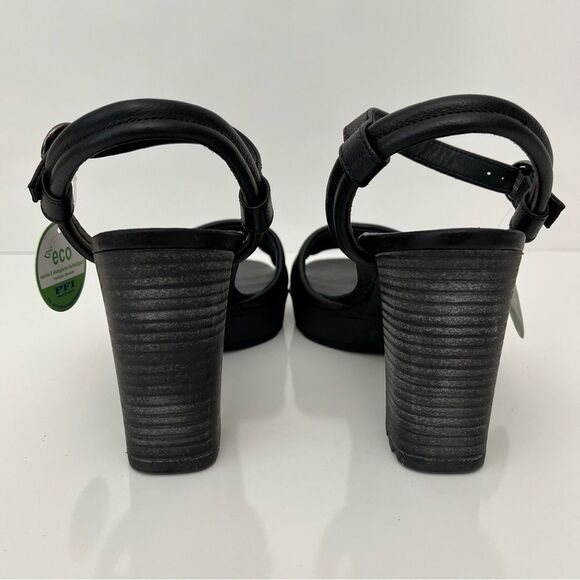 PAUL GREEN Leslie Platform Sandal In Black Leather Size 8.5 NEW - Picture 10 of 14